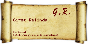 Girst Relinda névjegykártya